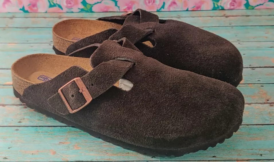 Birkenstock Boston Mocha Suede Soft Footbed Narrow EUR 41 US 10 Woman's Men's 8
