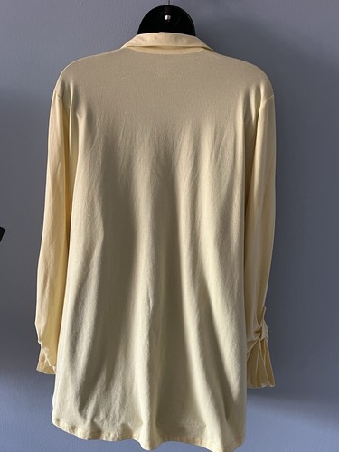Lands End Tunic Shirt Womens XL yellow 3/4 Sleeve Pullover Blouse Top - Picture 2 of 4