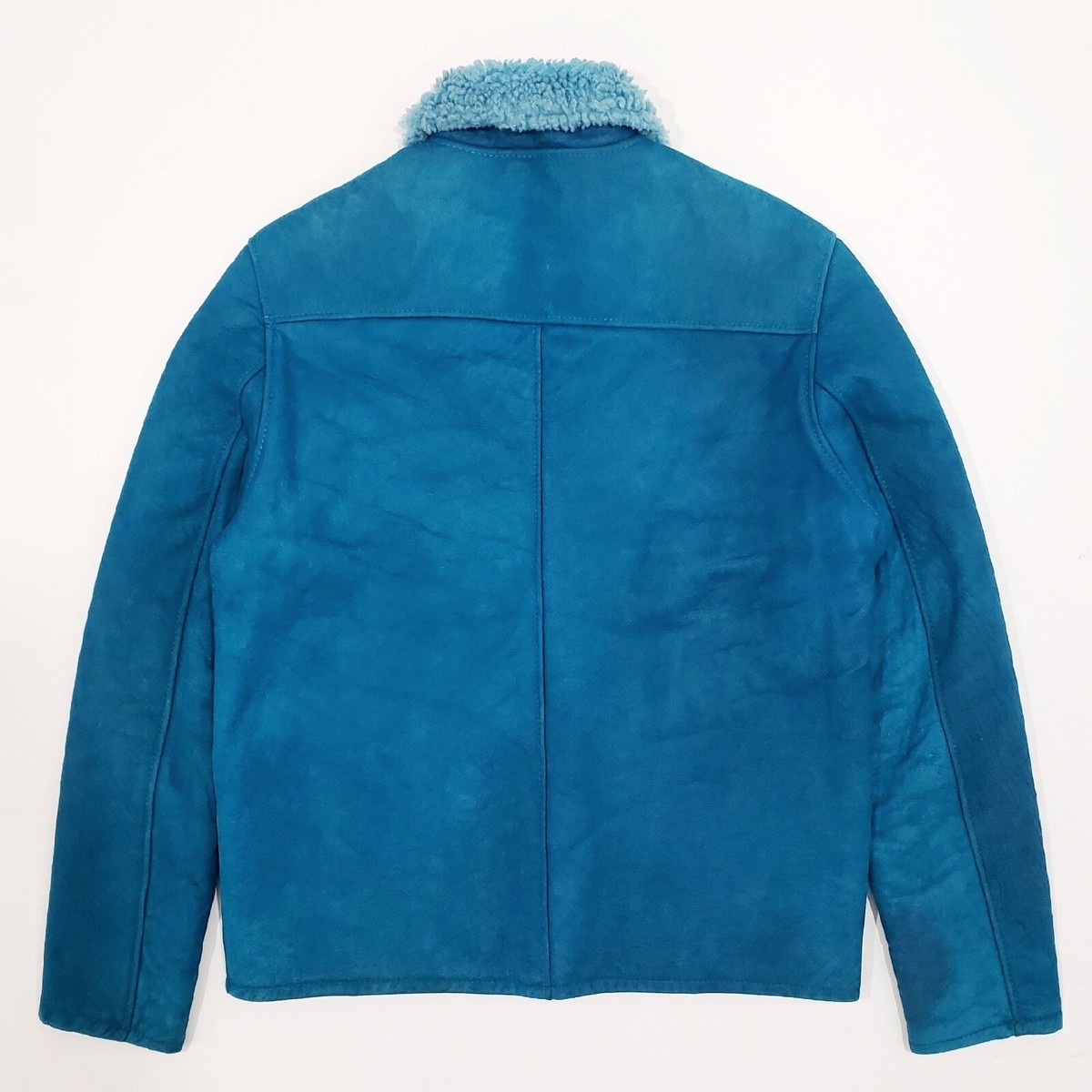 PAUL SMITH PS Dye Shearling Bomber Jacket Sheepskin Spread Collar