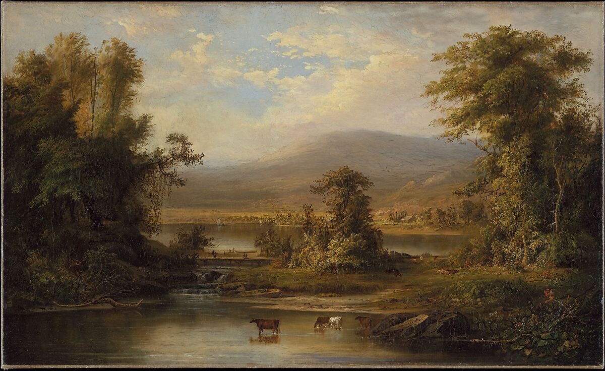 Robert S. Duncanson : Landscape with Cows Watering : Archival