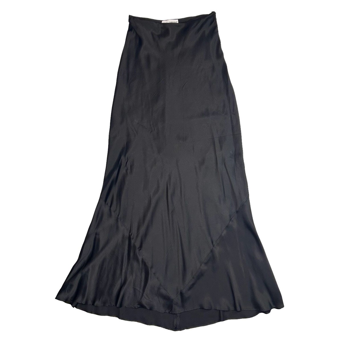 スカート DOLCE & GABBANA SILK LONG SKIRT DOLCE & GABBANA Vintage 100% Silk Black Maxi Skirt 27