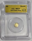 .9999 Fine Gold Eagle Head 1/500 OZ ICG MS70 Round ND - FREE SHIPPING!
