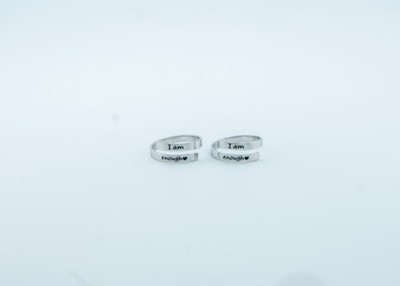 I am enough Silver ring Ring Depression Awareness Self Care Affirmation!!!!