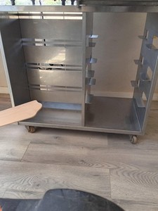 Commercial Stainless Steel Mobile Tray Rack Cart on Casters – 25" x 17"