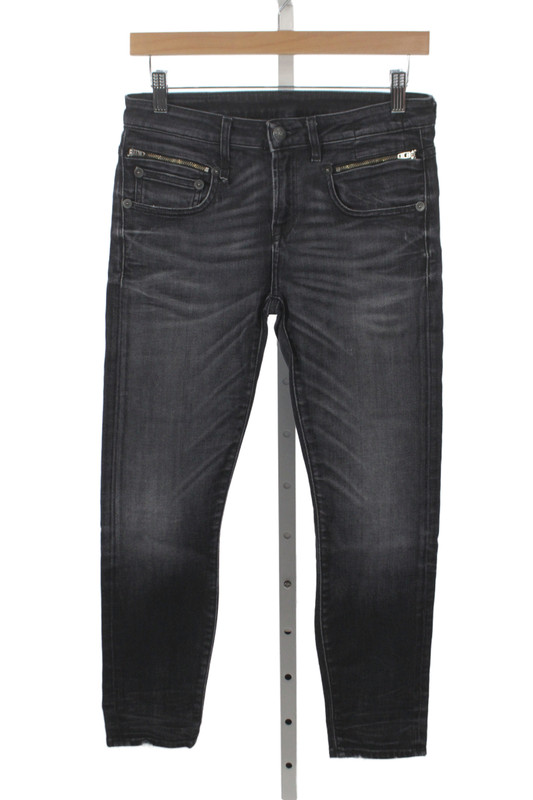 R13 Japanese Fabric Womens Boyfriend Jeans Black High Rise Size 26