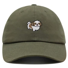 JPAK Fluffy Shih Dog Premium Dad Hat Unisex Cotton Adjustable Pet Animal Lover
