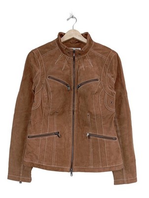 HEINE Lederjacke Damen Jacke Gr. DE 38 braun Casual-Look