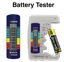 Universal Battery Tester Digital Display Checker AA, AAA, 9V,1.5V Button Cell