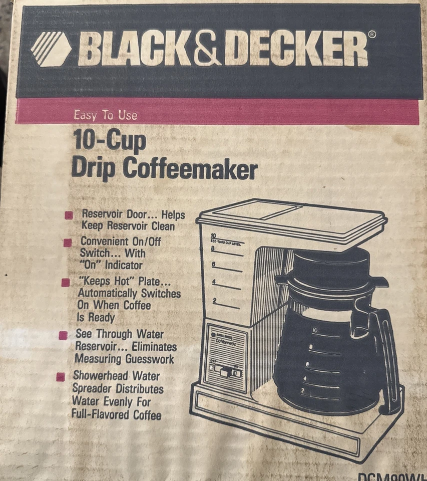 Vintage Black & Decker Coffeematic 10 Cup Coffee Maker DCM90WH Brand New - Image 4 of 4