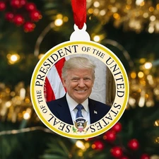 Trump Christmas Ornaments 2025 - Presidential Seal USA Donald Ornament Tree