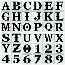 6 Inch Letter Stencils for Painting On Wood, 36pcs Alphabet 6inch, #11978