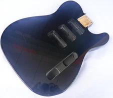 Tele Style Guitar Body 3pcs Alder Black Fit 3pcs P90 With Half Bridge ≦4.8Lbs