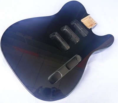 Tele Style Guitar Body 3pcs Alder Black Fit 3pcs P90 With Half Bridge  4.8Lbs