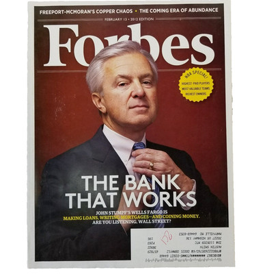Forbes Magazine February 13 2012 John Stumpf Cover The Bank That Works Issue