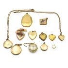 Vintage Art Nouveau Victorian Art Deco Gold Filled Lockets Lot of 12 #M1523-3 — photo 2