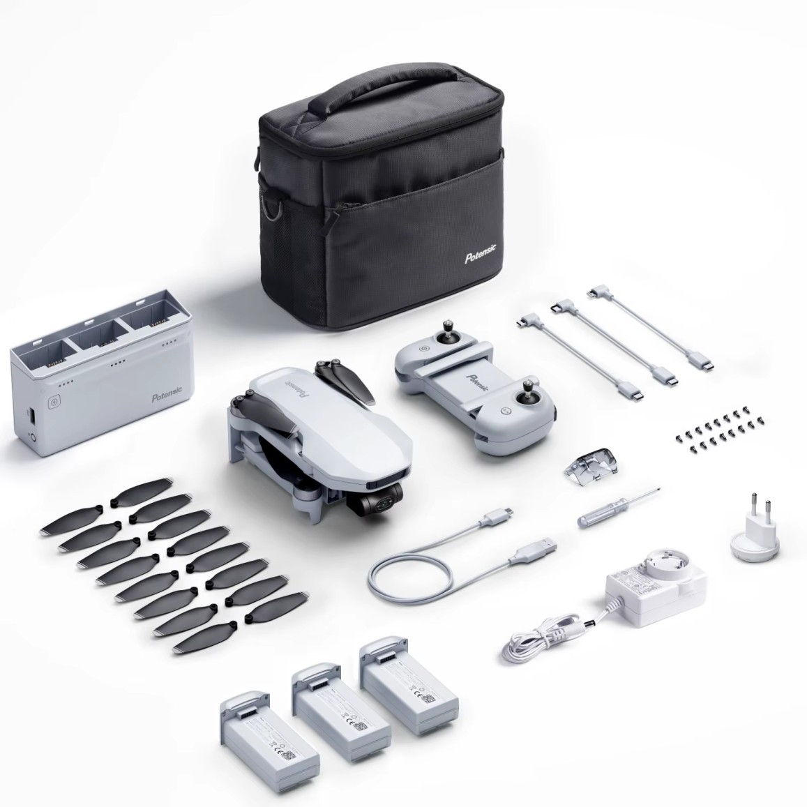 Potensic ATOM 3-Axis Gimbal 4K GPS Drone Fly More Combo (Remote, 3 Batteries)