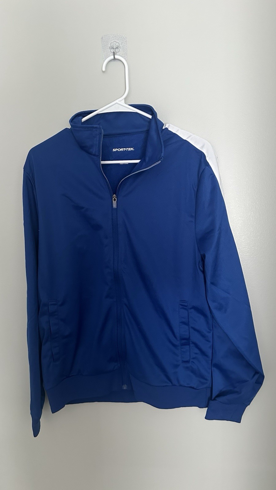 Sport-Tek Blue White Full Zip Track Jacket Men’s Size Medium