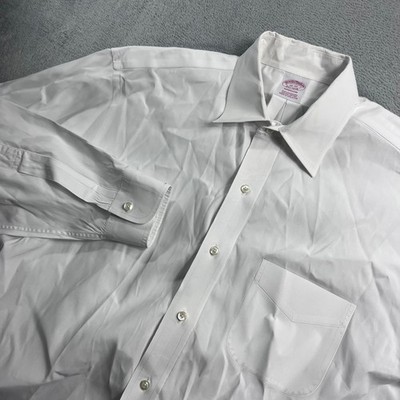 Brooks Brothers Madison White Supima Cotton Dress Shirt 16-32 Mens Long Sleeve
