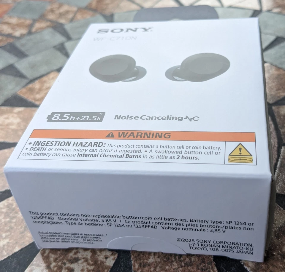 Fones de ouvido Sony WF-C710N verdadeiramente sem fio cancelamento de ruído - Preto - NOVO EM FOLHA LACRADO - Imagem 2 de 4