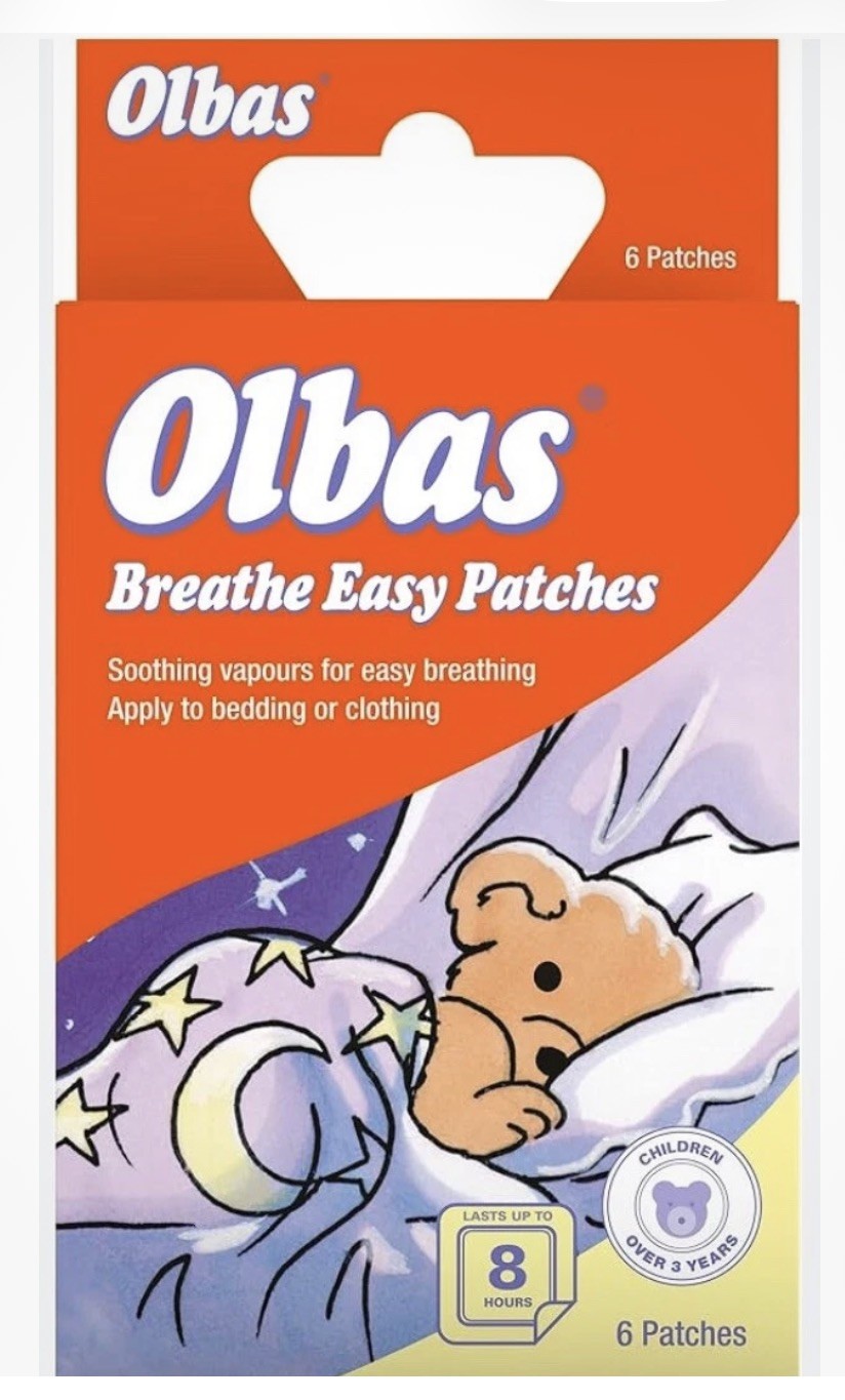 Olbas Breathe Easy 8 x Patches Soothing Vapours For Easy Breathing Bedtime