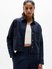 Athleta Allure Shirt Jacket  Navy Small 577373 NEW