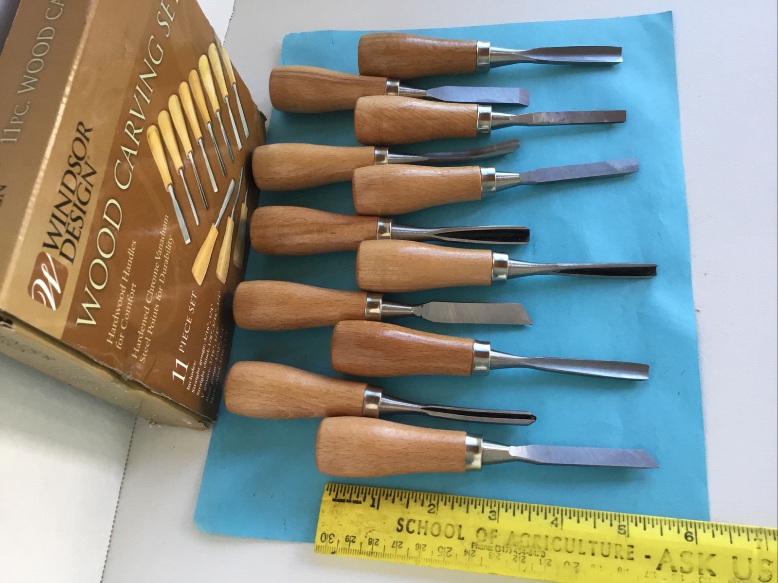 Windsor Design 11 piece Wood Carving  Set - Hard Wood Handles No. 56186