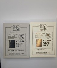 Set of 2 TRAVELERS Notebook Limited Card Size 20th Anniversary Set Black Brown