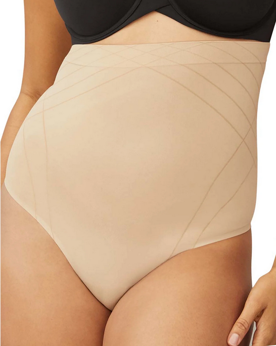 MAIDENFORM Shapewear High Waist Thong Feel Good Fit Beige 3XL ...