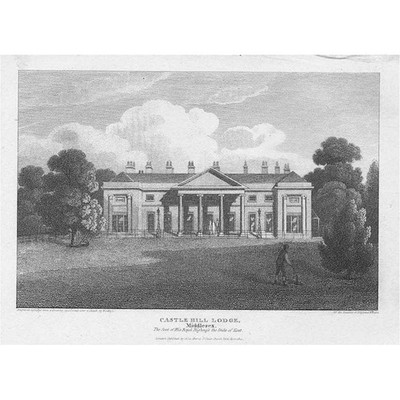 LONDON Blick auf Castle Hill Lodge, Middlesex - antiker Druck 1814