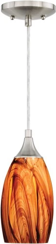Vaxcel Lighting P0178 Milano 1 Light Mini Pendant - Nickel - Picture 1 of 10