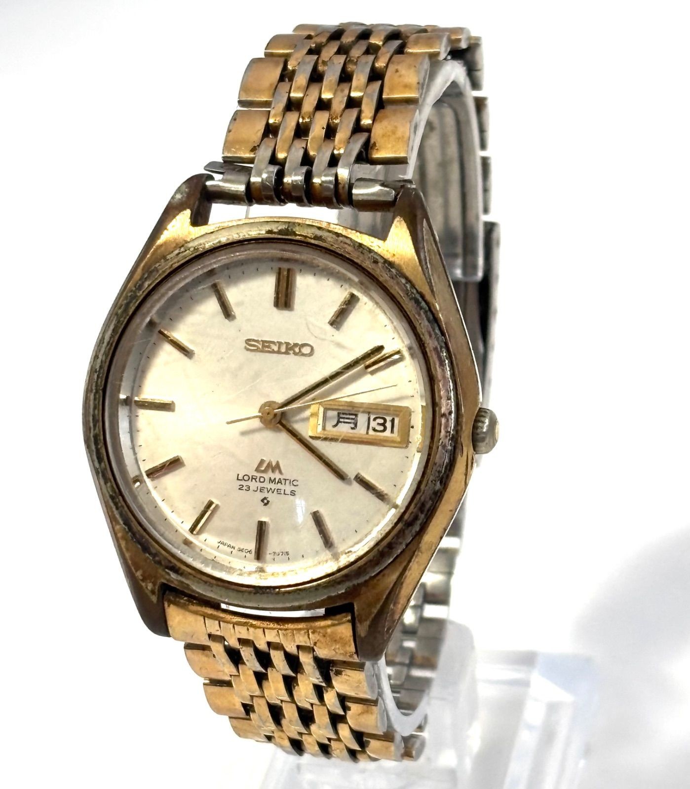 Seiko 5606-7000 Lordmatic Gold Men's Watch Used From Japan