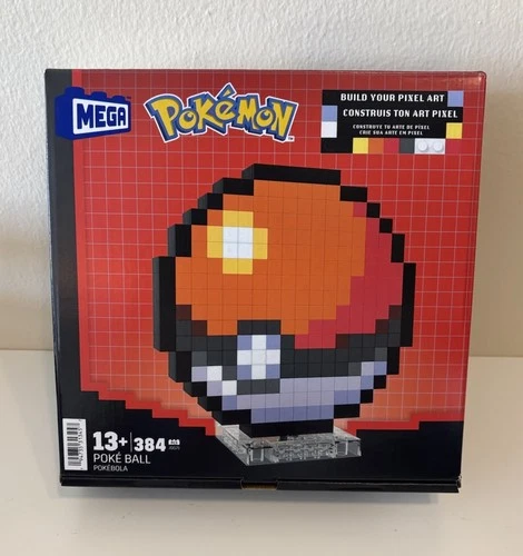 Mega Bloks Pokemon Classic Poke Ball, Pixel Art, 342 Piece Building Set NEW