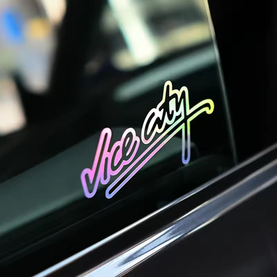 Vice City Retro Aufkleber 12cm Auto Laptop Gaming Neon Miami Style
