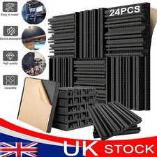 24Pcs Acoustic Wall Panel Tiles Studio Sound Proofing Insulation Foam Thick Pad