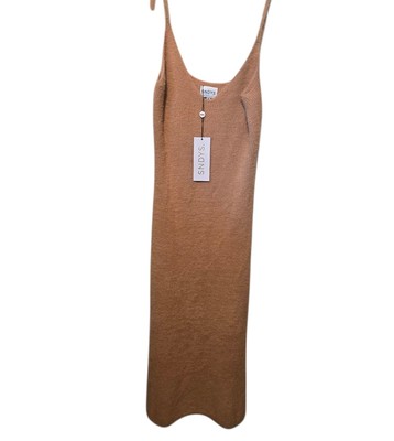 SNDYS Revolve NEW Fur Baby Dress Women MED Caramel Fuzzy Knit Bodycon Comfy  Soft | eBay