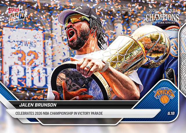 2025-26 Topps Now NBA OS01 Jalen Brunson New York Knicks Victory Parade Title