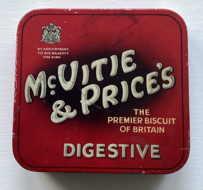 Vintage McVities Verdauungswerbung Keksdose vor 50er Jahren