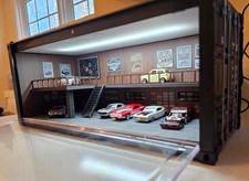 Car Display Case Acrylic LED Light Model Diecast 1/64 Garage Box Storage Diorama