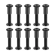 10 Sets Screw Post Male M6x40mm Binding Bolts Carbon Steel Black