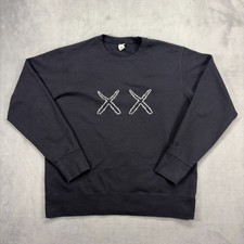 KAWS Uniqlo UT Sesame Street Black Graphic Print Cotton Pullover Sweatshirt Lg.