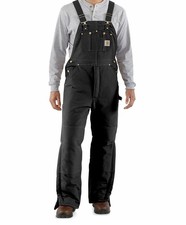 Vintage Carhartt R03 Black Bib Overalls 30x32 Quilted Lined 2006
