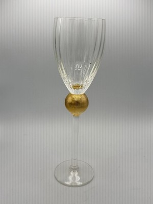 Union Street Glass Manhattan Gold Claret Wine Glass Gold Bubble Stem