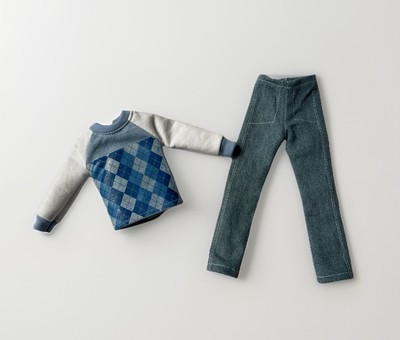 Puppen Kleidung Set Pullover mit Jeans 1:6 Puppen Kleidung Handmade