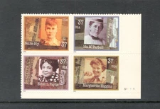 Sc # 3665-3668 ~ Plate # Block ~ 37 cent Women In Journalism Issue