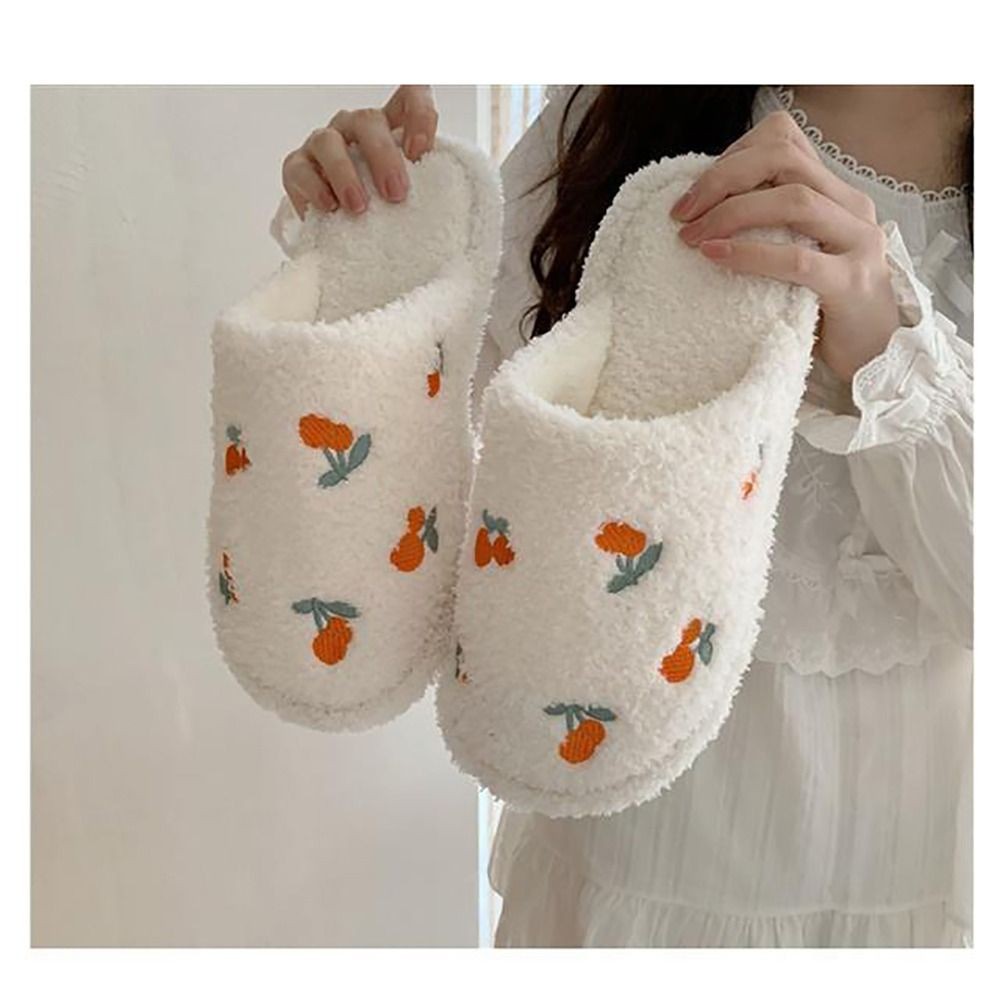 SAOLA Bellissime ciabatte invernali in cotone suola spessa scarpe piatte casual antiscivolo per donna