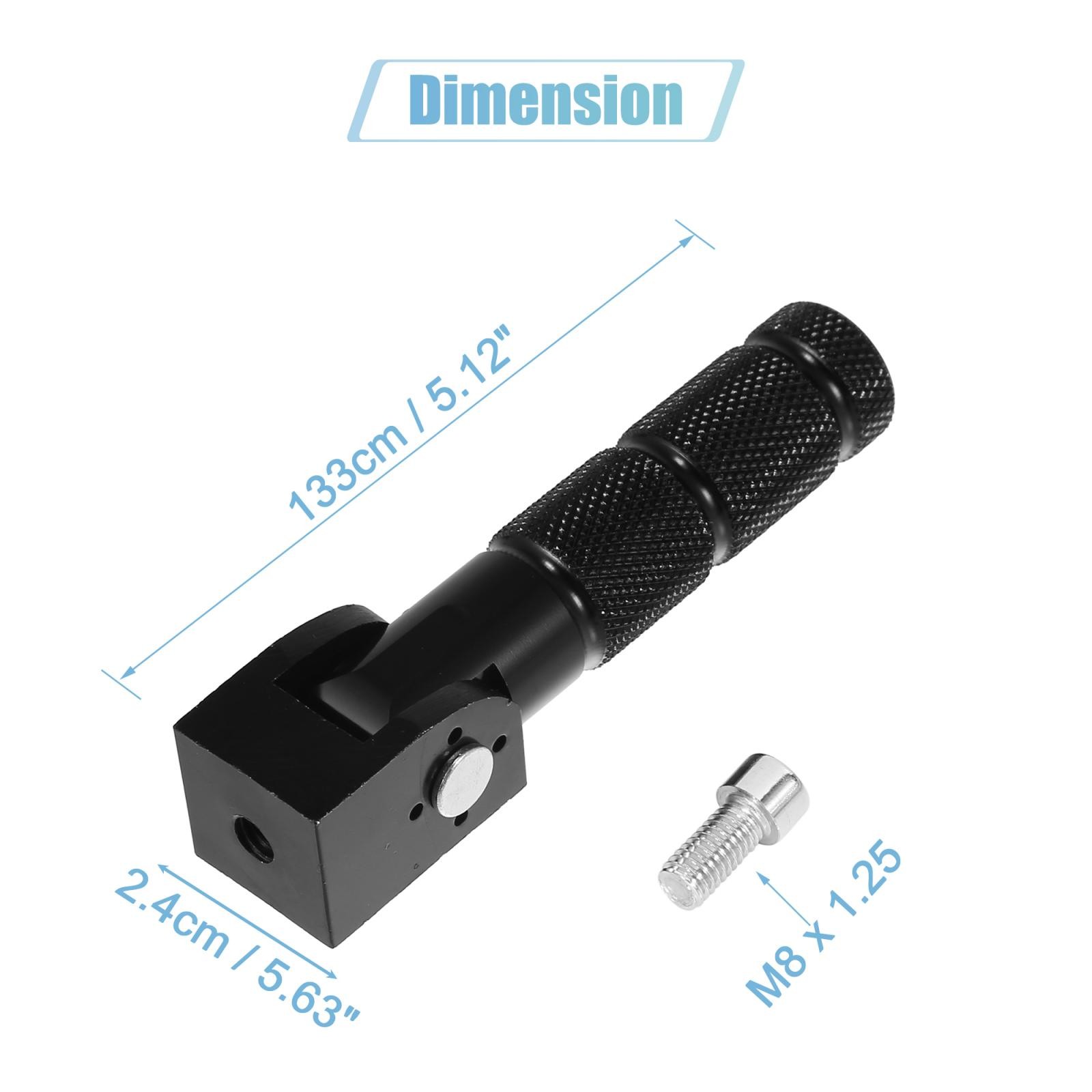 1 Pair 8mm Aluminum Alloy Motorcycle Rearset Fold Footrest Footpeg Cycling Black