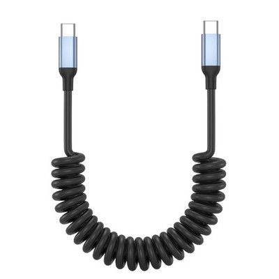 USB C Spiralkabel 30cm-1m 60W Schnellladung USB C auf USB C für Smartphone
