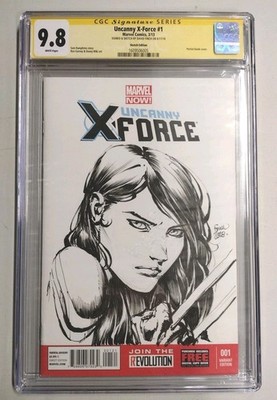 Uncanny X-Force #1 (Marvel Comics 2013) Sketch Art David Finch CGC 9.8 X-23
