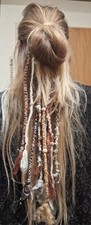 handgemacht * Dreads/Wraps/Braids Extensions am Gummiband, leicht,  NEU 