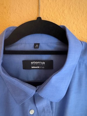 Oberhemd Business Blau Eterna Excellent Blackline Gr. 45 100% BW Arm extra lang